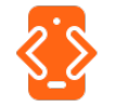 Orange icon featuring a smartphone with coding angle brackets, representing TechnicaX's focus on Azure cloud services and solutions.