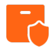 Orange shield icon representing security services related to Microsoft Azure cloud solutions, by TechnicaX.