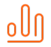 Orange bar chart icon on a black background representing TechnicaX Power BI, focused on analytics and business intelligence.