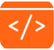 Orange coding icon representing TechnicaX custom software development solutions.